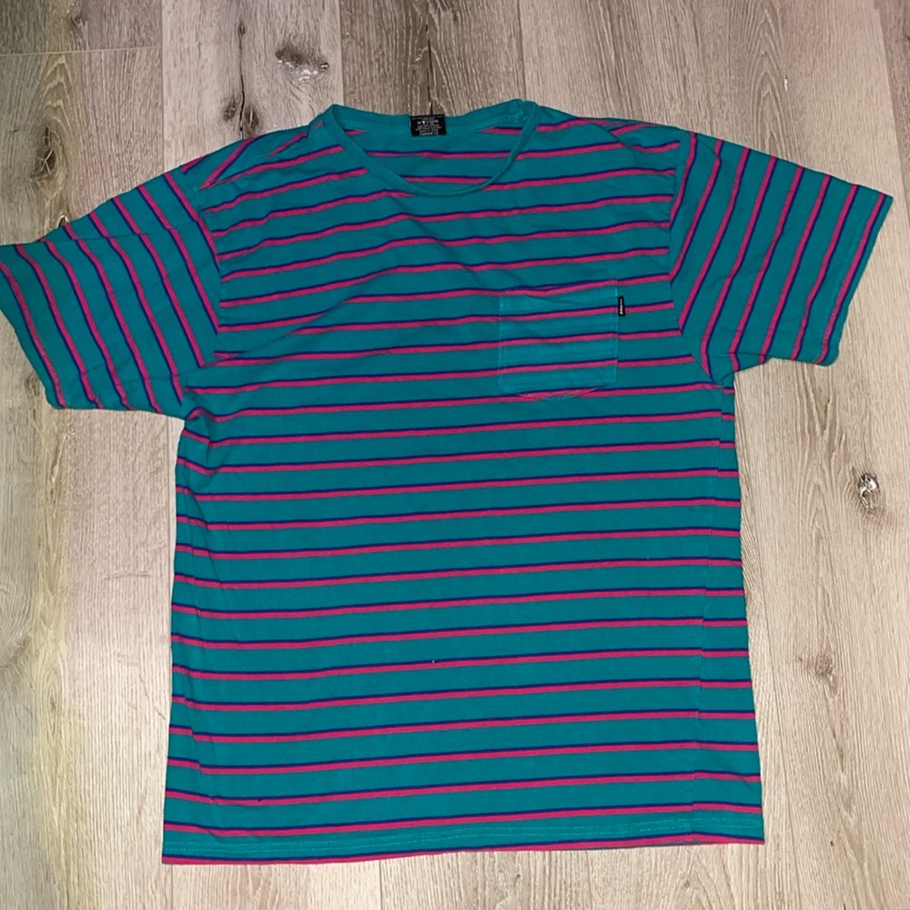 Active large neon pink and turquoise skater t shirt